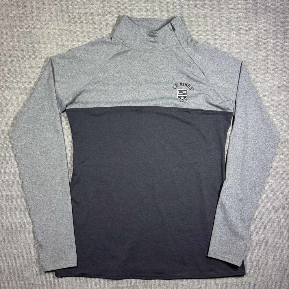 NHL LA Kings Women's Quarter-Zip Performance Pullover Gray/Black Size Medium